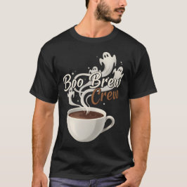 Boo Brew Crew Halloween Ghost Kaffee T - Shirt für