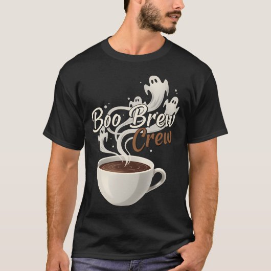Boo Brew Crew Halloween Ghost Kaffee T - Shirt für (Vorderseite)