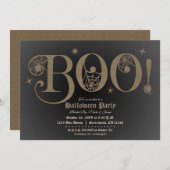 BOO Brown Rustic Elegant Halloween Costume Party Einladung (Vorne/Hinten)