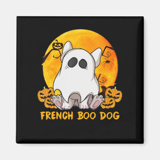 Boo Bulldog mit Pumpkin Spione und Mond Magnet