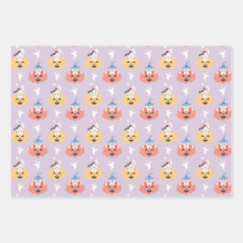 Boo Bunny Halloween Wrapping Paper Sheets Set 3 Geschenkpapier Set