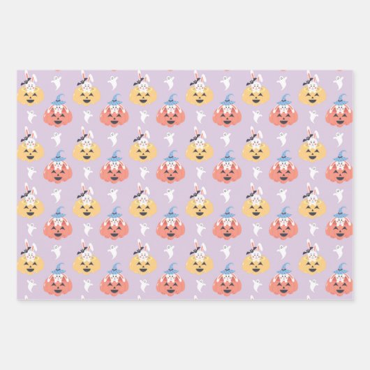 Boo Bunny Halloween Wrapping Paper Sheets Set 3 Geschenkpapier Set (Vorderseite)