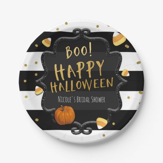Boo! Candy Corn Costume Halloween-Party Pappteller (Vorderseite)