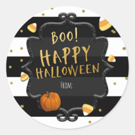 Boo! Candy Corn Happy Halloween Party Stickers