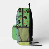 Boo Cat Halloween Muster Personalisierter Name Bedruckter Rucksack (Rechts)