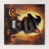 BOO! Cat Halloween Puzzle - verzauberter Mondlicht (Horizontal)