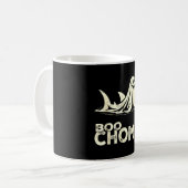 Boo chomp – lustiger Geist-Hai Halloween Retro  Kaffeetasse (Vorderseite Links)