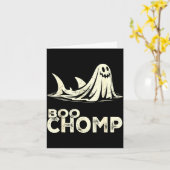 Boo chomp – lustiger Geist-Hai Halloween Retro  Karte (Gelbe Blume)
