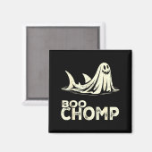 Boo chomp – lustiger Geist-Hai Halloween Retro Magnet (Vorderseite/Rückseite)