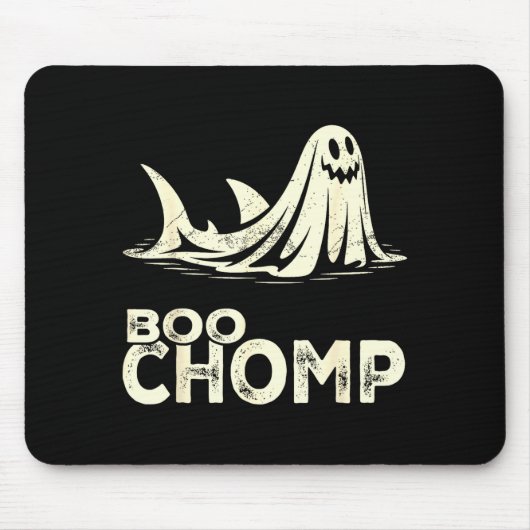 Boo chomp – lustiger Geist-Hai Halloween Retro  Mousepad (Vorne)