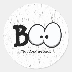 Boo Crazy Eyes Halloween Runder Aufkleber