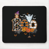 Boo Creepy Owl Pumpkin Ghost Halloween Men Frauen  Mousepad (Vorne)