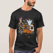 Boo Creepy Owl Pumpkin Ghost Halloween Men Frauen T-Shirt (Vorderseite)
