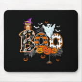 Boo Creepy Owl Pumpkin Ghost Halloween Men Women K Mousepad (Vorne)