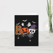 Boo Creepy Skull Pumpkin Ghost mit Hat Halloween Karte (Vorderseite)