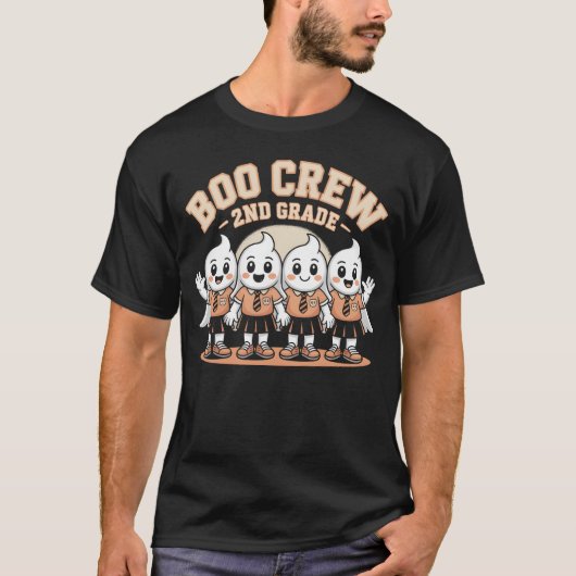 Boo Crew 2nd Grade Niedlich Halloween Geister T-Shirt (Vorderseite)