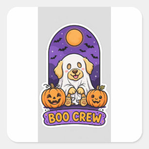 Boo Crew Aufkleber — Golden Retriever-Geisterkostü