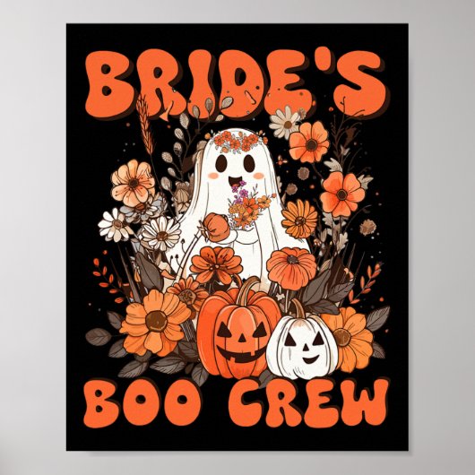 Boo Crew Bloral Ghost Chelorette Wedding H Poster (Vorne)