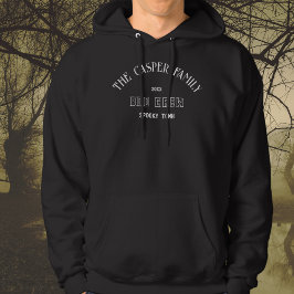 Boo Crew Custom Familienname Halloween Black Hoodie