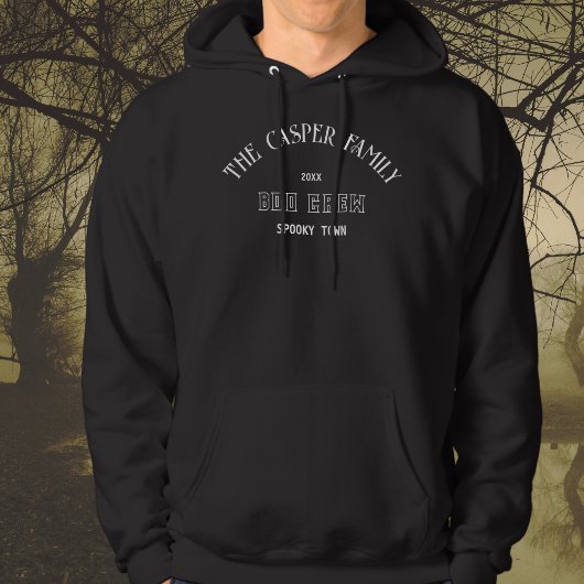 Boo Crew Custom Familienname Halloween Black Hoodie