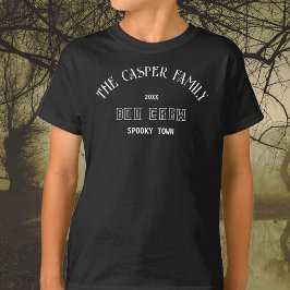 Boo Crew Custom Familienname Halloween Black Kids T-Shirt