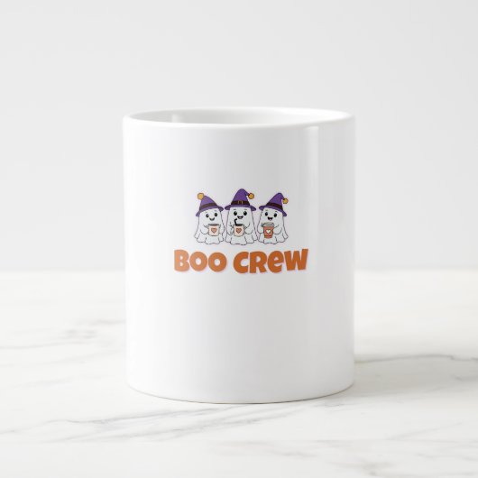 Boo Crew – Cute Halloween Ghosts Design Jumbo-Tasse (Vorderseite)