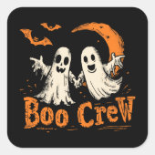 Boo Crew | ExDesigner | Halloween Quadratischer Aufkleber (Vorderseite)