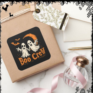 Boo Crew | ExDesigner | Halloween Quadratischer Aufkleber
