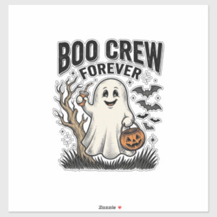 Boo Crew Forever Vintage Geist Halloween-Shirt Des Aufkleber