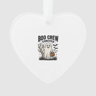 Boo Crew Forever Vintage Geist Halloween-Shirt Des Ornament