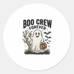 Boo Crew Forever Vintage Geist Halloween-Shirt Des Runder Aufkleber