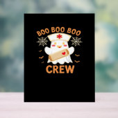 Boo Crew Funny Ghost Spooky Halloween Nurse T-Shir Acrylschild (Neutral)