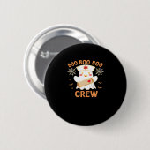 Boo Crew Funny Ghost Spooky Halloween Nurse T-Shir Button (Vorne & Hinten)