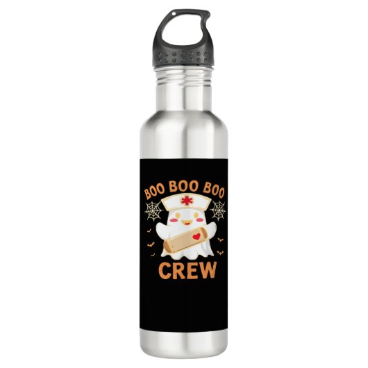 Boo Crew Funny Ghost Spooky Halloween Nurse T-Shir Edelstahlflasche (Vorderseite)