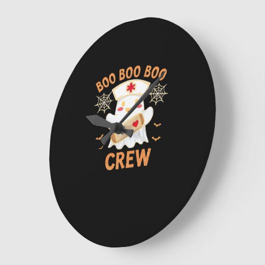 Boo Crew Funny Ghost Spooky Halloween Nurse T-Shir Große Wanduhr (Winkel)