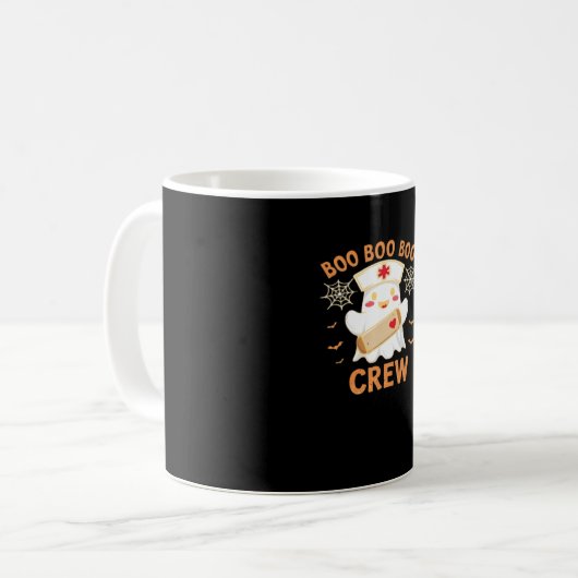 Boo Crew Funny Ghost Spooky Halloween Nurse T-Shir Kaffeetasse (Vorderseite Links)