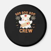 Boo Crew Funny Ghost Spooky Halloween Nurse T-Shir Magnet (Vorne)