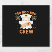Boo Crew Funny Ghost Spooky Halloween Nurse T-Shir Schaumweinetikett (Einzelnes Label)