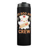 Boo Crew Funny Ghost Spooky Halloween Nurse T-Shir Thermosbecher (Vorderseite)