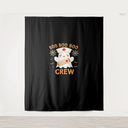Boo Crew Funny Ghost Spooky Halloween Nurse T-Shir Wandteppich (Vorderseite)