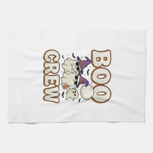 Boo Crew Geist Halloween Vintage Vektor Design_1 Geschirrtuch
