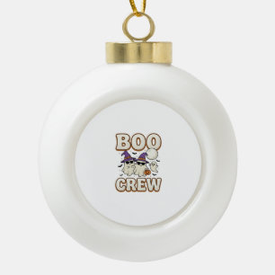 Boo Crew Geist Halloween Vintage Vektor Design_1 Keramik Kugel-Ornament