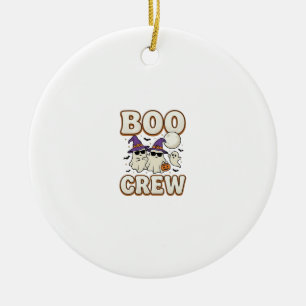 Boo Crew Geist Halloween Vintage Vektor Design_1 Keramik Ornament
