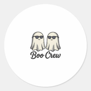 Boo Crew Geister Vintage Halloween-Shirt-Design_1 Runder Aufkleber