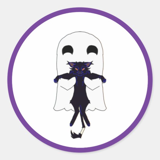 Boo Crew Ghost & Scraggy Black Cat Sticker Sheet (Vorderseite)