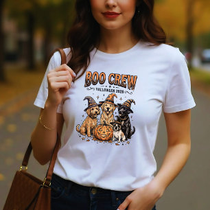 Boo Crew Halloween 2026 Golden Retriever Hund T-Shirt