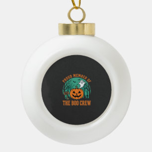 Boo Crew Halloween-Geist-Kürbis-Design_1 Keramik Kugel-Ornament