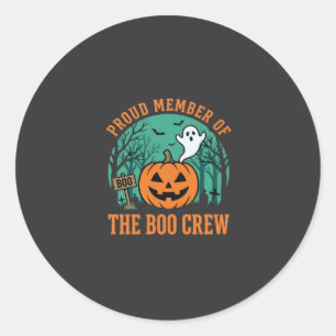 Boo Crew Halloween-Geist-Kürbis-Design_1 Runder Aufkleber