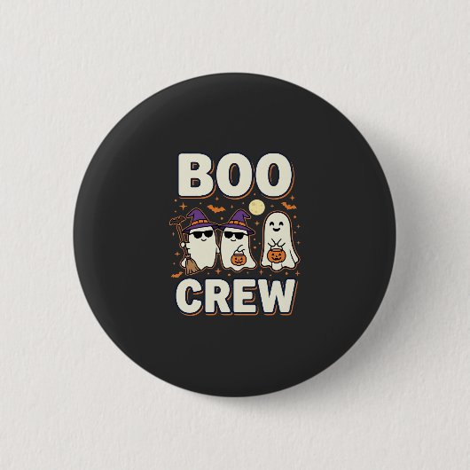 Boo Crew Halloween-Geister Vektor-Design_1 Button (Vorderseite)