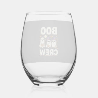 Boo Crew Halloween-Geister Vektor-Design_1 Weinglas Ohne Stiel